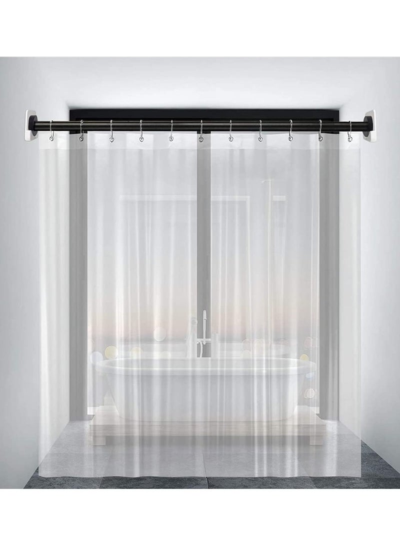 Zikra 2 Piece Adhesive Curtain Rod Brackets, Shower Curtain Rod Mounting Bracket for Wall Adhesive Shower Rod Tension Holder, White Tension Bracket - Image 4