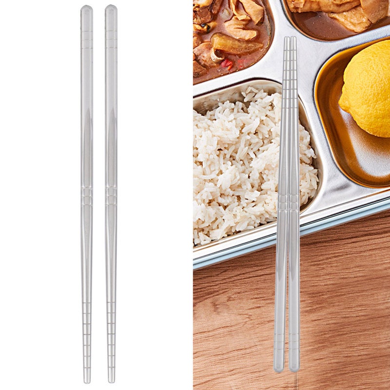 Stainless Steel Chopsticks: Food Grade 304, Dishwasher Safe, Non Slip Reusable Tableware for Home, Restaurants, Parties & Korean Barbecue, Noodles, Sushi - Image 2