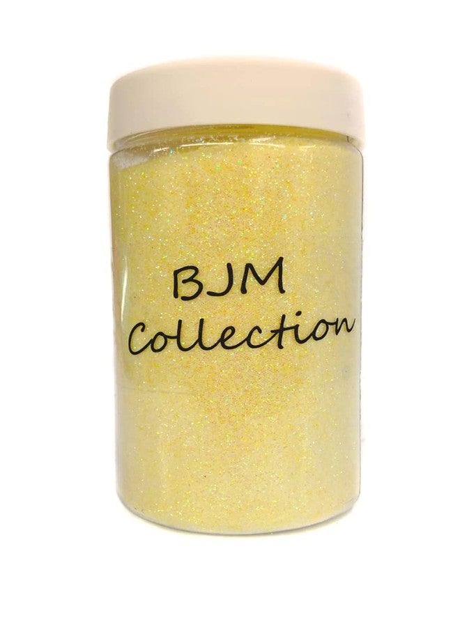 BJM Collection مجموعة بي جيه إم، 100 غرام من مسحوق البريق الناعم، زجاجة، فنون وحرف يدوية (أصفر فاتح) - Image 1