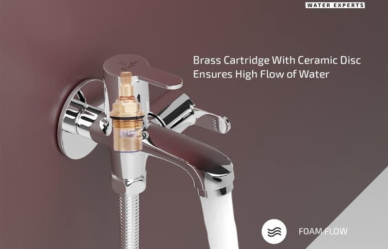 Premium Wall Mounted Bath Mixer Faucet | Chrome Finish, Single Lever Control, Dual Function for Tub & Shower | Corrosion-Resistant Bathroom Mixer Tap  - Image 2