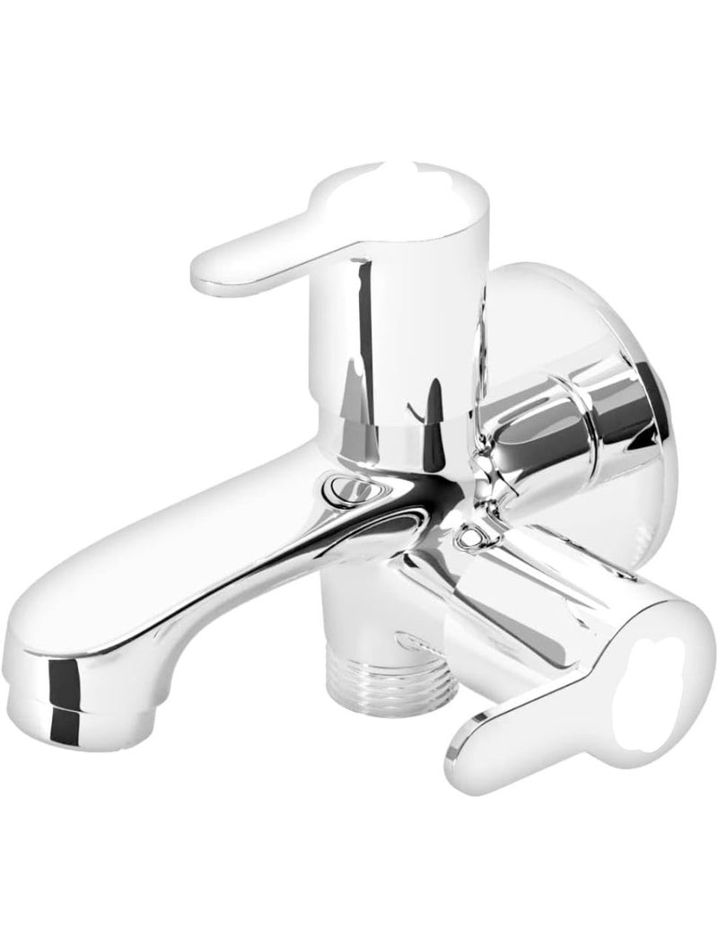 Premium Wall Mounted Bath Mixer Faucet | Chrome Finish, Single Lever Control, Dual Function for Tub & Shower | Corrosion-Resistant Bathroom Mixer Tap  - Image 1