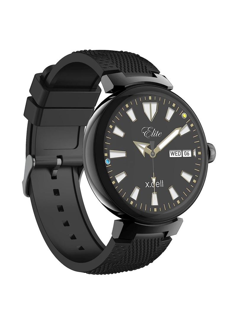 Xcell - Xcell Smart Watch Elite 3 for Android and iphone, Arabic & Persian Interface, 7 days battery life, Fitness Tracker with Heart Rate,Blood Pressure,Oxygen Monitor-Silicon Black - Image 1