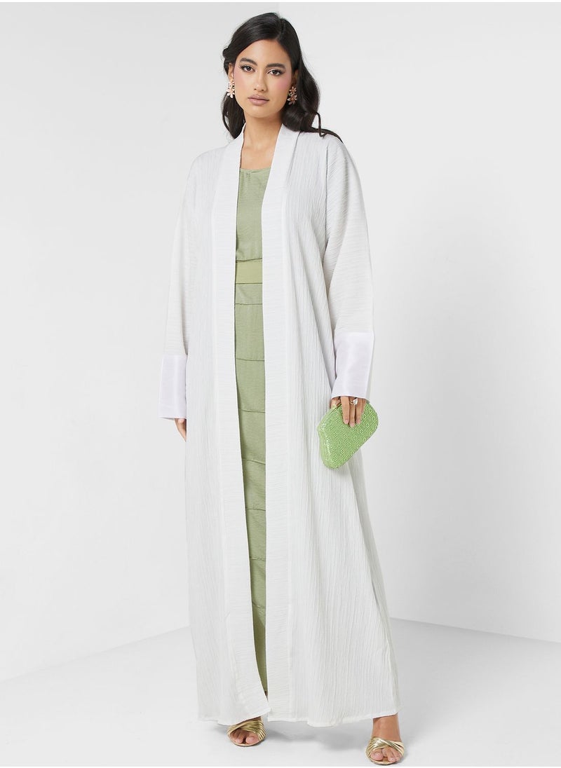 hayas closet - V-Neck Open Abaya - Image 1