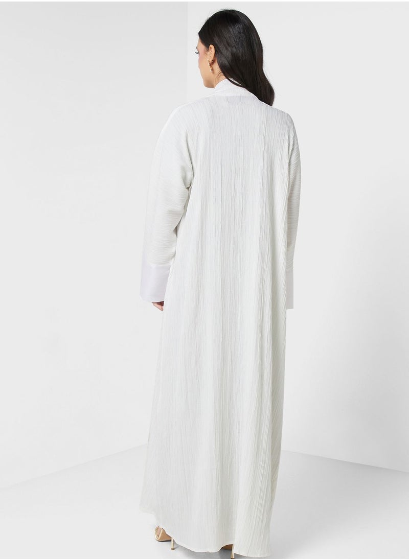 hayas closet - V-Neck Open Abaya - Image 1