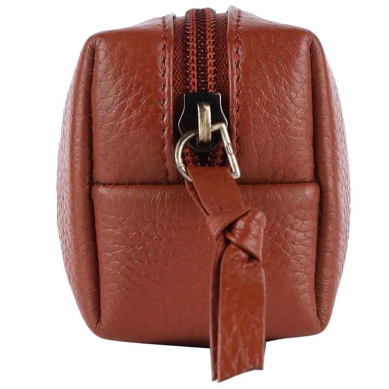 HAMMONDS FLYCATCHER Leather Utility Pouch-Multi-Use Genuine Leather Pencil Case, Cosmetic Pouch, Stationery Pouch, Coin Pouch, Makeup Brush Pouch For Women & Men-School & Office Organizer-Tan - 5 Cm - Image 2