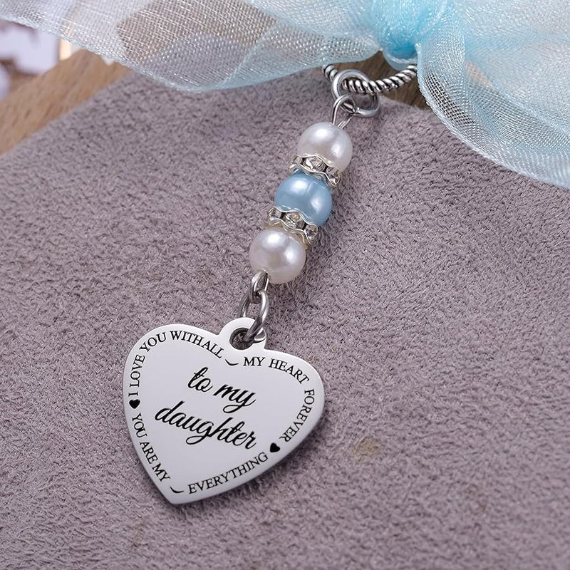 Ralukiia Something Blue Charm Gift for Bride from Mom and Dad, Blue Bridal Bouquet Charm, Daughter Wedding Gifts from Parents, Bridal Shower Gift - Image 3