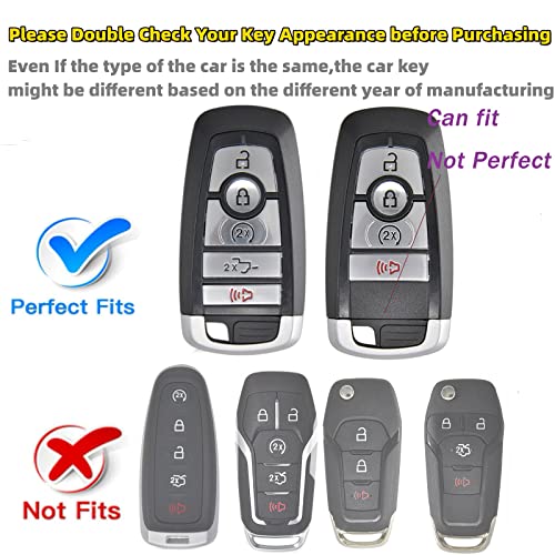 RFSRZ Car Key Fob Cover with Premium Wristlet Fits for Ford F-150 F-250 F-350 F-450 F-550 Raptor Explorer Escape Fusion Bronco Sport Edge Lincoln Corsair Nautilus (Black) - Image 2