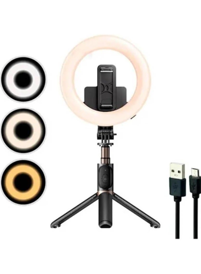 Yesido SF12 Wireless Ring Light With Tripod Selfie Stick (42CM) Black - Image 1