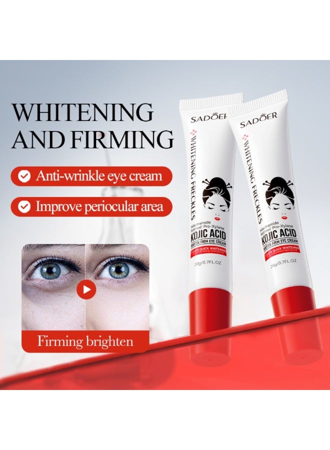 SADOER Kojic Acid Whiten Firm Eye Cream Anti Dark Circles Remove Eye Bags Moisturizing Firming Beauty Eyes Skin Care Retinol Eye Cream Remove Eye Bags Moisturize and Care for Eye Skin Whitening Freckles Eye Cream 20g - Image 3
