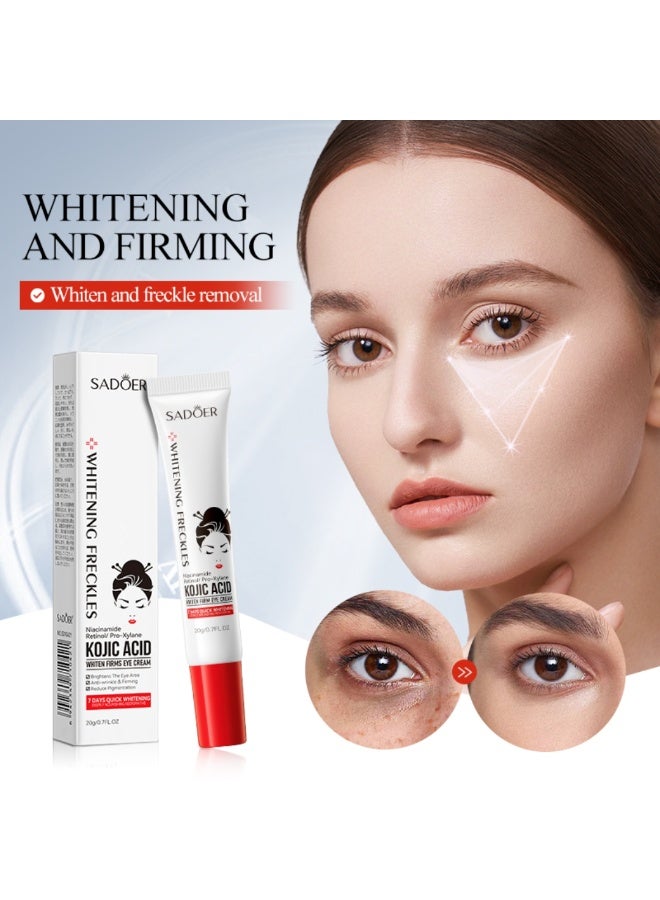 SADOER Kojic Acid Whiten Firm Eye Cream Anti Dark Circles Remove Eye Bags Moisturizing Firming Beauty Eyes Skin Care Retinol Eye Cream Remove Eye Bags Moisturize and Care for Eye Skin Whitening Freckles Eye Cream 20g - Image 2