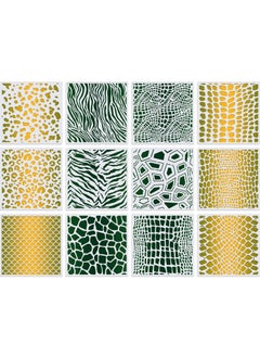 Patelai 12 Pieces Animal Print Stencils Animal Art Painting Stencils ReusableÃ‚ DIY Design Templates for Cookie Scrapbooking Wall Furniture Fabric Decoration  - Image 1