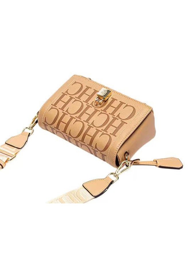 CH CH Fashion Design Model Metal Accessories Buckle Women's Shoulder Bag Luxury Brand Fashion Solid Colour Printed Head Bag - Image 3