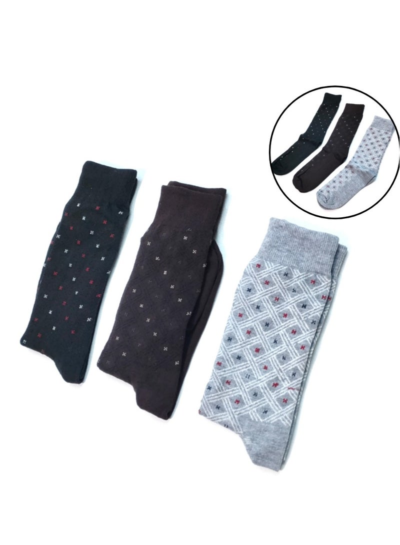 مجموعة من ثلاثة جوارب كلاسيك قطنية عالية الجودة للرجال