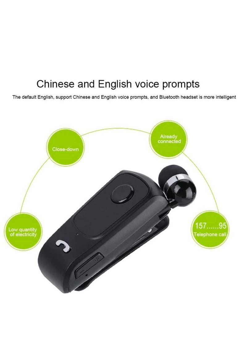 KASTWAVE - Bluetooth Headset, Wireless Retractable Handsfree Earpiece Sports Bluetooth 5.1 Headset Single with Mic Noise Cancelling In-ear Earphone for Driver, Trucker, Bike, Sports, etc - Image 1