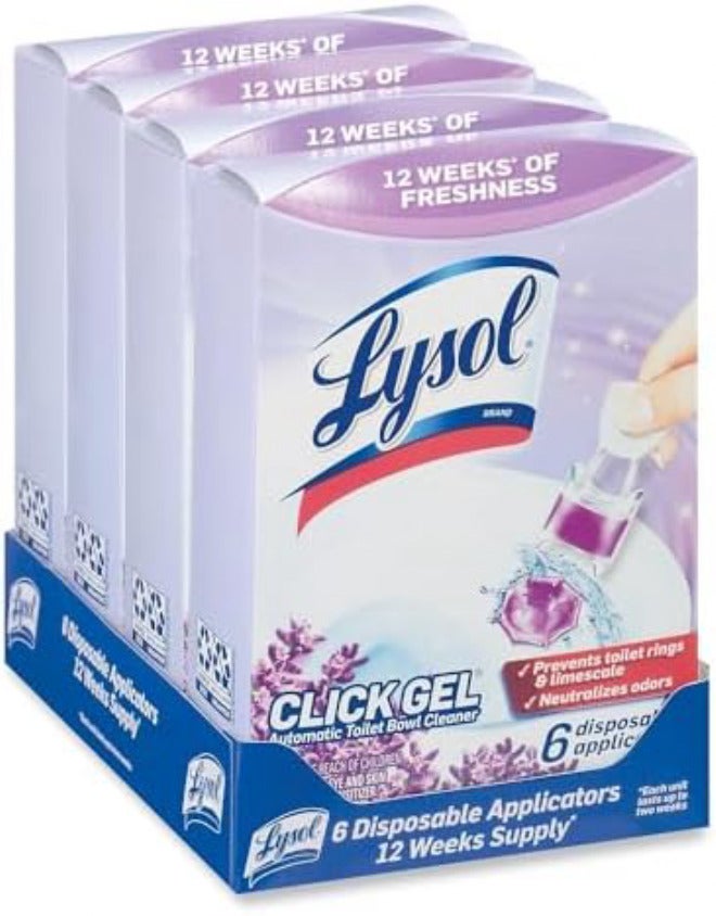 Lysol Click Gel Automatic Toilet Bowl Cleaner, For Cleaning and Refreshing, Lavender Fields, 6 Applicators - Image 4