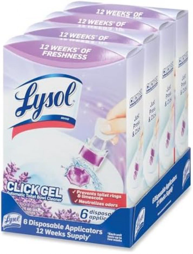 Lysol Click Gel Automatic Toilet Bowl Cleaner, For Cleaning and Refreshing, Lavender Fields, 6 Applicators - Image 5