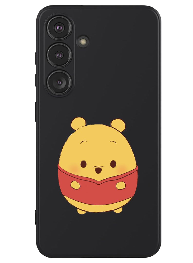 Theodor Protective Slim Fit Case Liquid Silicone Cover with Full Body Protection Anti-Scratch Shockproof Case For Samsung Galaxy S24 Plus (Black) - Pooh - Image 1