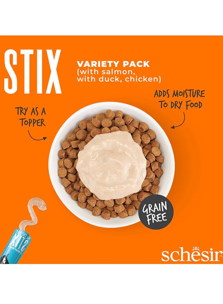 شيسر مجموعة متنوعة من قطع حلوى ستيكس - نكهات مختلطة والدجاج والبط والسلمون 6 × 15 جم - Image 3