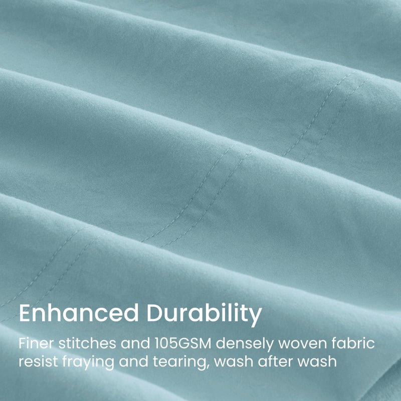 GOKOTTA 5-Pcs Split King Sheets Set for Adjustable Bed  Hotel Luxury Ultra Soft Brushed Microfiber  Elastic Corner Straps Non Slip Design  Including 2 Twin XL Fitted Sheets with 16"" Pocket - Baby Blue - Image 4