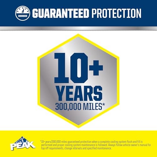 PEAK All Vehicles 50/50 Prediluted Antifreeze and Coolant for All Engine Cooling Systems, Long-Lasting Yellow Engine Coolant/Antifreeze for Year-Round Engine Protection, 1 Gal. - Image 3