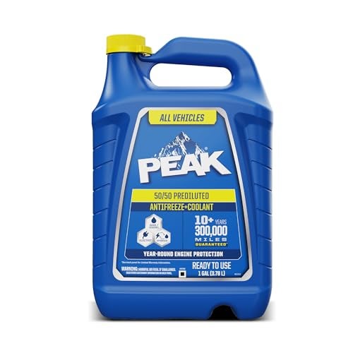 PEAK All Vehicles 50/50 Prediluted Antifreeze and Coolant for All Engine Cooling Systems, Long-Lasting Yellow Engine Coolant/Antifreeze for Year-Round Engine Protection, 1 Gal. - Image 1