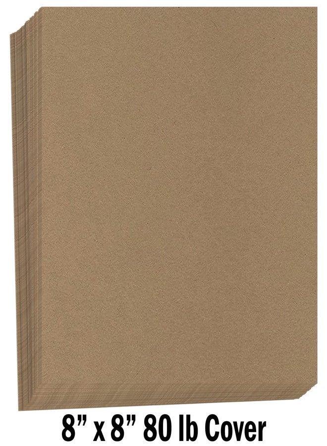 Hamilco Brown Colored Kraft Cardstock Scrapbook Paper 8x8 Heavy Weight 80 lb Cover - 100 Pack - Image 2
