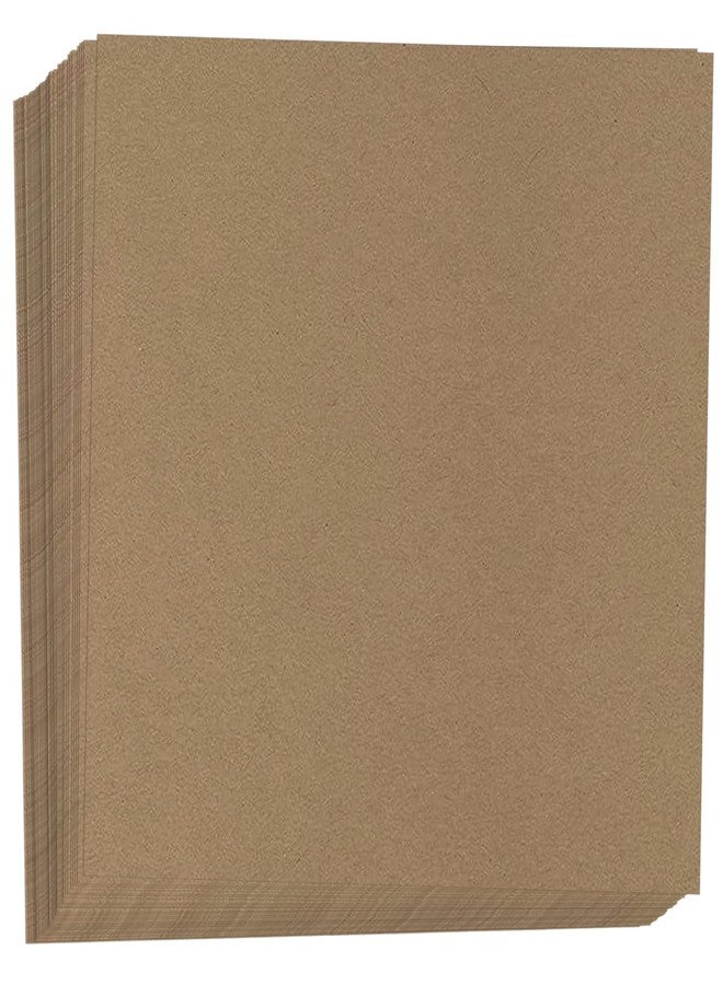 Hamilco Brown Colored Kraft Cardstock Scrapbook Paper 8x8 Heavy Weight 80 lb Cover - 100 Pack - Image 1