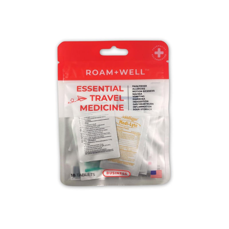 Roamwell Essential Travel Medicine Kit OTC Travel Medication TSA Approved Business 18 Tablets - Image 3