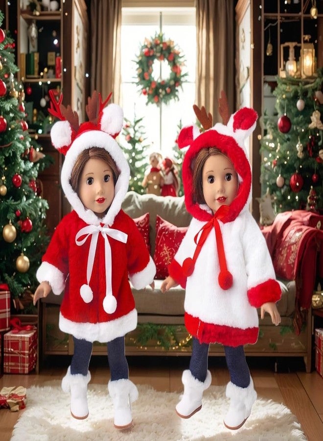 TianBo 1pcs 18 Inch American Doll Clothes Christmas Outfit and Accessory Playset - for 18 Inch Dolls (Doll Not Included) (Red) - Image 2