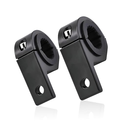 MIKANIX Universal Fog Light Clamp LED Bar Clamp Mounting Holder Bracket Kit with Rubber Insert for Bike, SUV Car, Jeep and Off Road Vehicles (Pack of 2) - Image 1