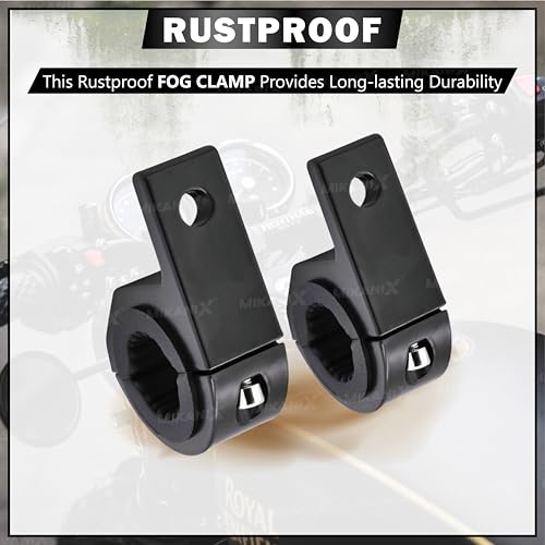 MIKANIX Universal Fog Light Clamp LED Bar Clamp Mounting Holder Bracket Kit with Rubber Insert for Bike, SUV Car, Jeep and Off Road Vehicles (Pack of 2) - Image 4