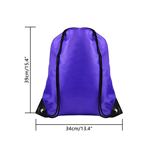 FEPITO 22 Pack Drawstring Bags String Backpack Bulk Sack Cinch Bag Sport Bags for School Gym Traveling Blue - Image 3