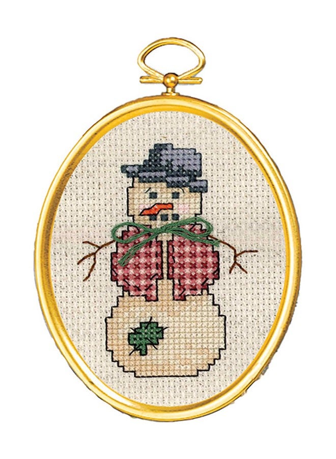 Janlynn 21-1797 14 Count Dapper Snowman Mini Counted Cross Stitch Kit, 3" by 4" - Image 1