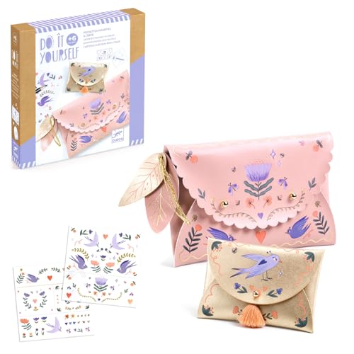 DJECO DIY Sweet Fashionista Pouches - Craft Your Own Fashion Purse - Arts & Crafts for Little Ones - Fun & Creative for Family & Friends, Trendy Fashion, Cute Purse, Creative Kit for Children 6+ Years - Image 1