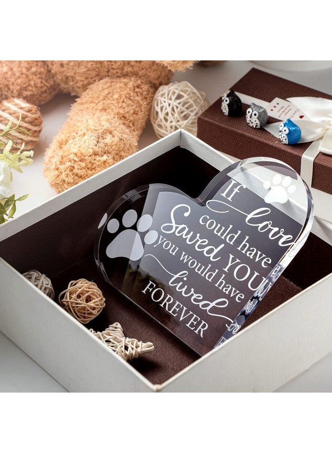 Chunful Chunful Pet Memorial Gift Pet Keepsake Sympathy for Loss Remembrance Cat Memorial Bereavement Crystal Acrylic Heart Decor Crystal Acrylic Heart Condolence Gifts for Loss of Loved One(If Love Could)  - Image 4