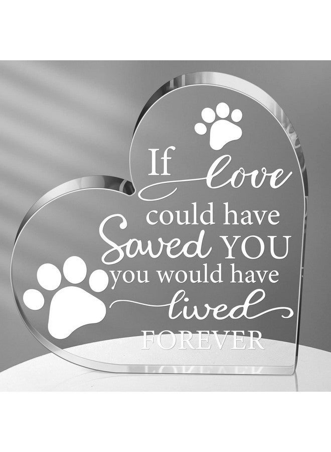 Chunful Chunful Pet Memorial Gift Pet Keepsake Sympathy for Loss Remembrance Cat Memorial Bereavement Crystal Acrylic Heart Decor Crystal Acrylic Heart Condolence Gifts for Loss of Loved One(If Love Could)  - Image 1