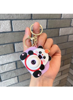 Cartoon Panda Camera Keychain Projector Car Keyring Bag Charm Couple GiftPanda Camera-Purple Panda Camera-Purple