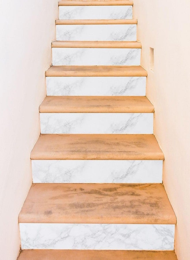 CVANU Set of 13 Premium Marble Stair Vinyl Self-Adhesive Sticker for Home Staircase Decor Decals Item (36inchX7inch)_cv - Image 1