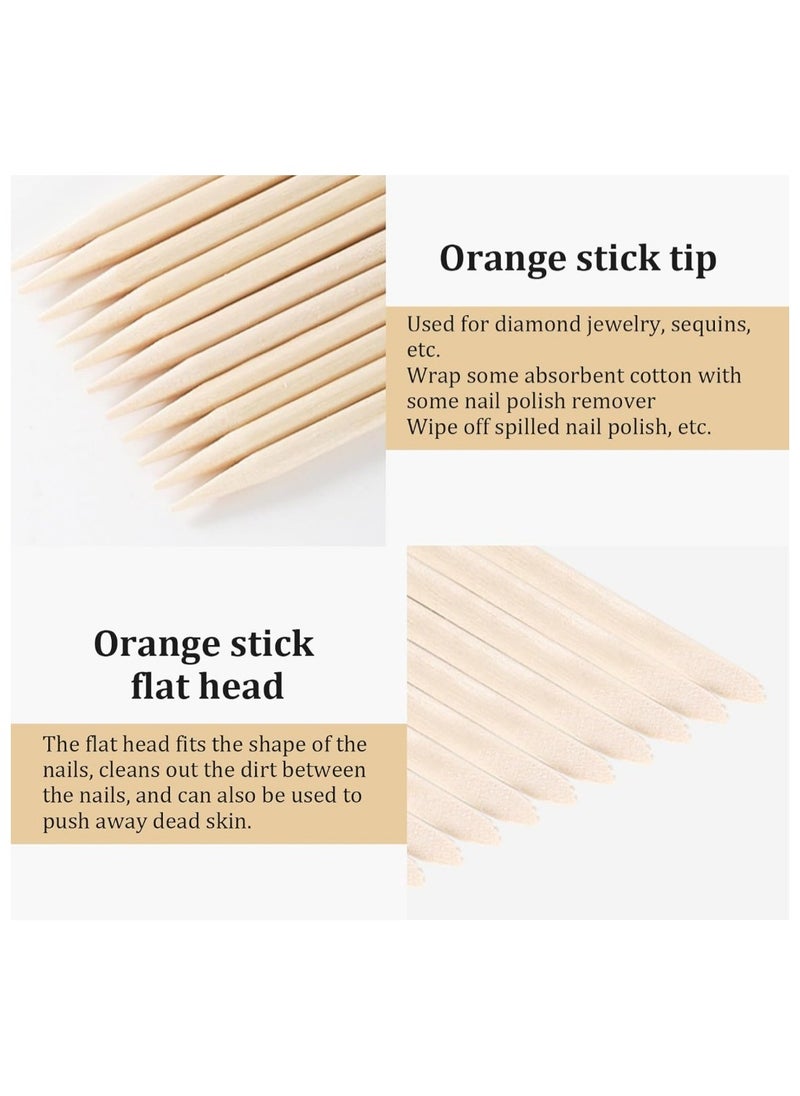 Generic 100 PCS Orange Wooden Sticks, Double-End Wood Cuticle Pusher Nail Art Manicure Pedicure Tools (100pcs)  - Image 2