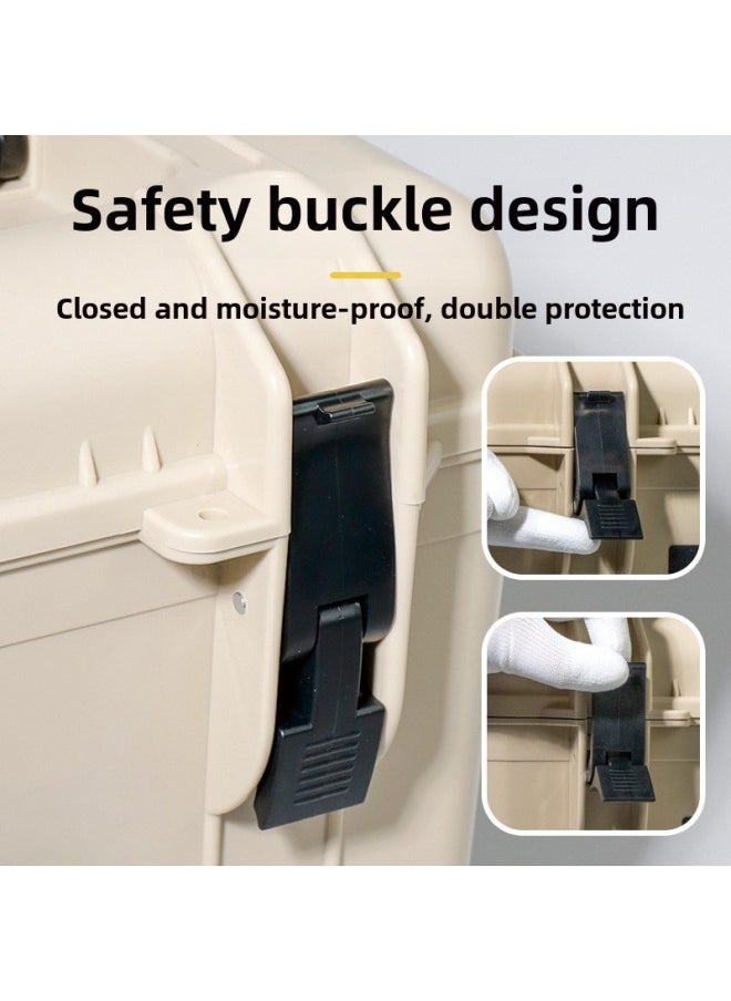 Generic Moisture-proof Storage Box Handle Safety Protection Box Waterproof Multifunctional Outdoor Home Fishing Camping Toolbox-Color:T502 Small Size  Handle Model + Free Hygrometer + Sponge Pad  - Image 3