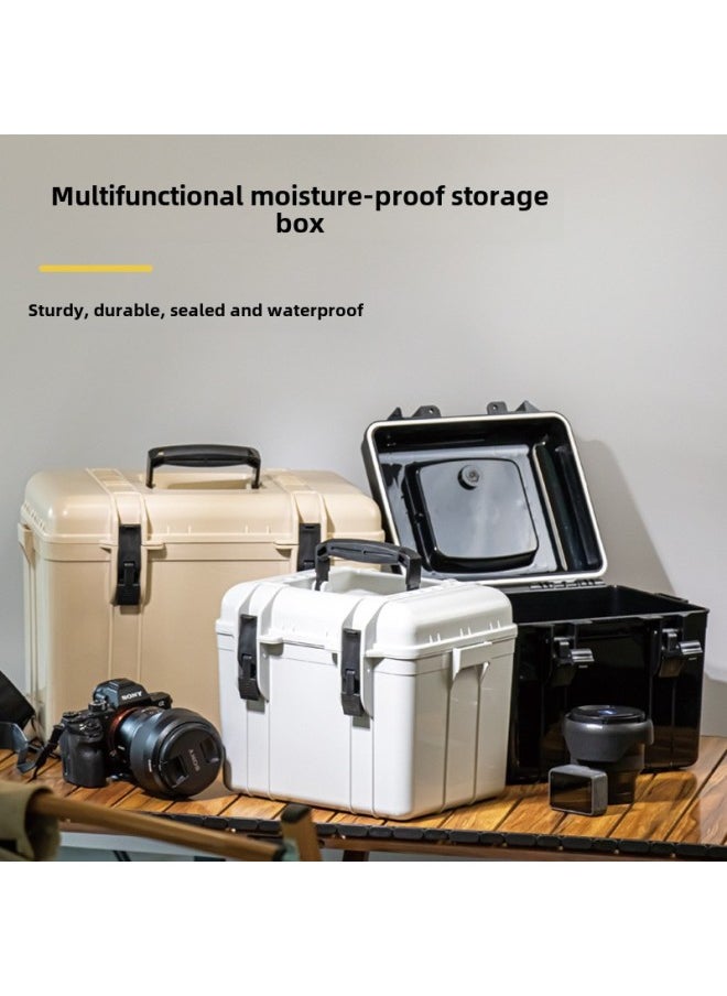 Generic Moisture-proof Storage Box Handle Safety Protection Box Waterproof Multifunctional Outdoor Home Fishing Camping Toolbox-Color:T502 Small Size  Handle Model + Free Hygrometer + Sponge Pad  - Image 2