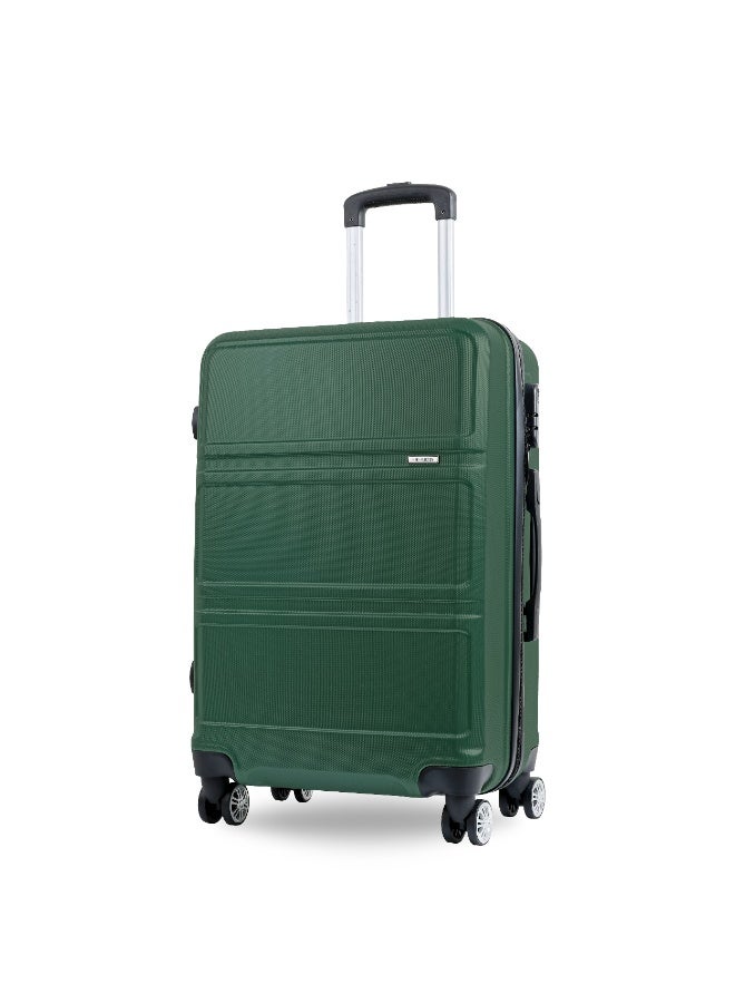 Reflection ABS Carry On Suitcase Airline Approved, Lightweight 24 Inch  Luggage- 360° Silent Wheels, ABS Hard Luggage Trolley, Spinner Wheels, Travel Luggage  (24-Inch , D.Green) - Image 1