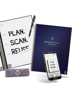 Rocketbook Smart Reusable Notebook Fusion Letter Size Spiral Notebook And Planner Midnight Blue 21.6 Cm X 28 Cm  - Image 1