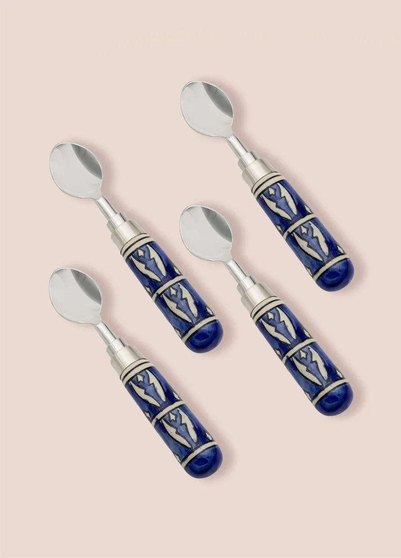 THE MIA Corallo Ice Cream Spoon Set of 4 Blue