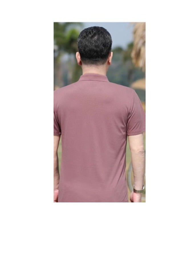 【 Mulberry Silk 5A Antibacterial 】 Men's Short Sleeved T-Shirt Business Polo Shirt  - Image 2