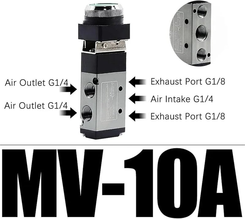 MV 10A Pneumatic 2 Position 5 Way Mechanical Valve Manual Control MV 08 09 10 - Image 3