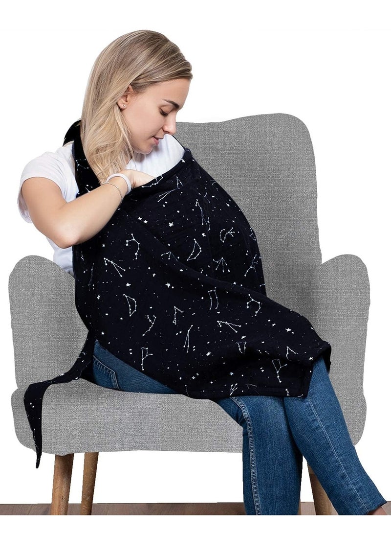 شال رضاعه غطاء جينز للرضاعة مع مسام مسامية للحفاظ على الخصوصية مريلة رضاعة تغطية كاملة وحزام قابل للتعديل بتصميم انيق وعصري (متعدد الالوان) - Image 3