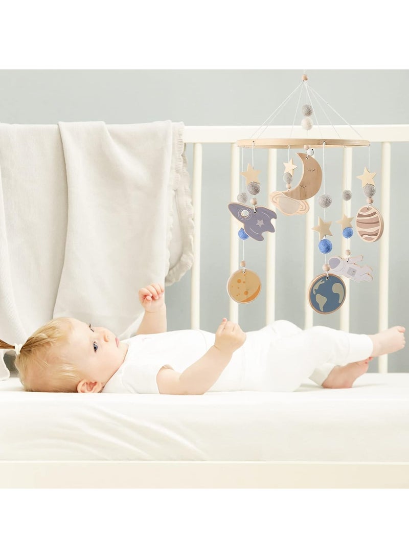 SYOSI Astronaut Baby Playful Nursery Mobile, Crib Nursery Decor Soothing Toy Set Infant Bedroom Decoration Hanging Crib Toy Boho Baby Accessory Baby Shower Gift for Infant  Outer Space Theme Bedroom  - Image 4