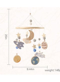 SYOSI Astronaut Baby Playful Nursery Mobile, Crib Nursery Decor Soothing Toy Set Infant Bedroom Decoration Hanging Crib Toy Boho Baby Accessory Baby Shower Gift for Infant  Outer Space Theme Bedroom  - Image 5