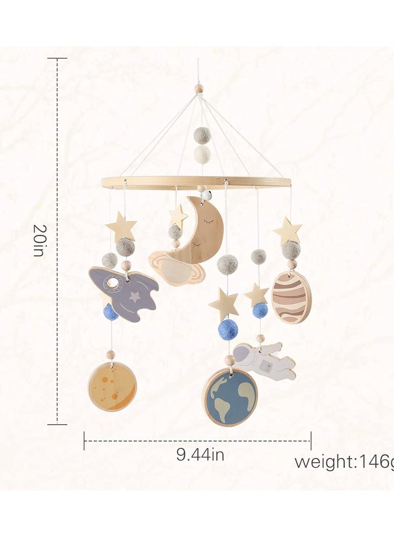 SYOSI Astronaut Baby Playful Nursery Mobile, Crib Nursery Decor Soothing Toy Set Infant Bedroom Decoration Hanging Crib Toy Boho Baby Accessory Baby Shower Gift for Infant  Outer Space Theme Bedroom  - Image 5